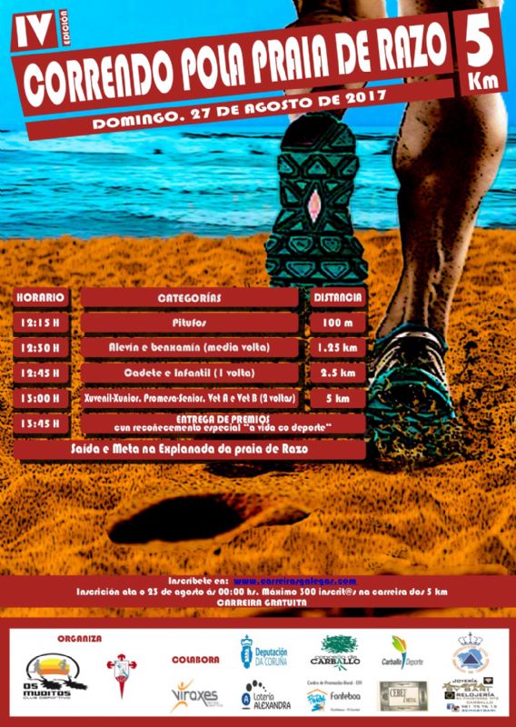5Km Correndo pola praia de Razo 2017